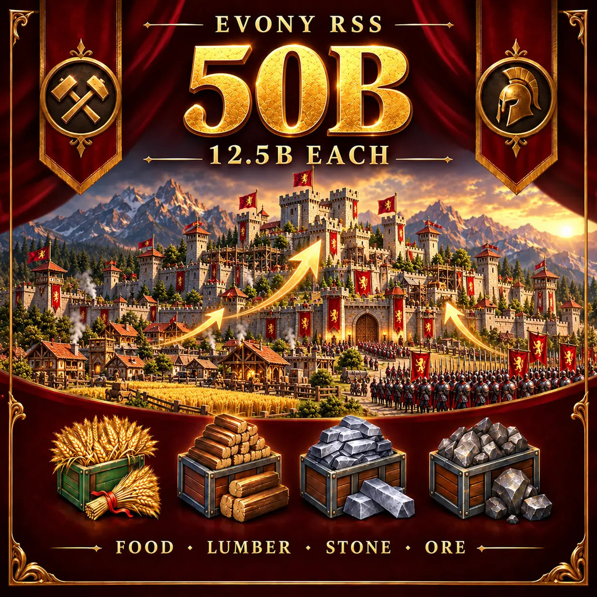 50B Evony RSS Package