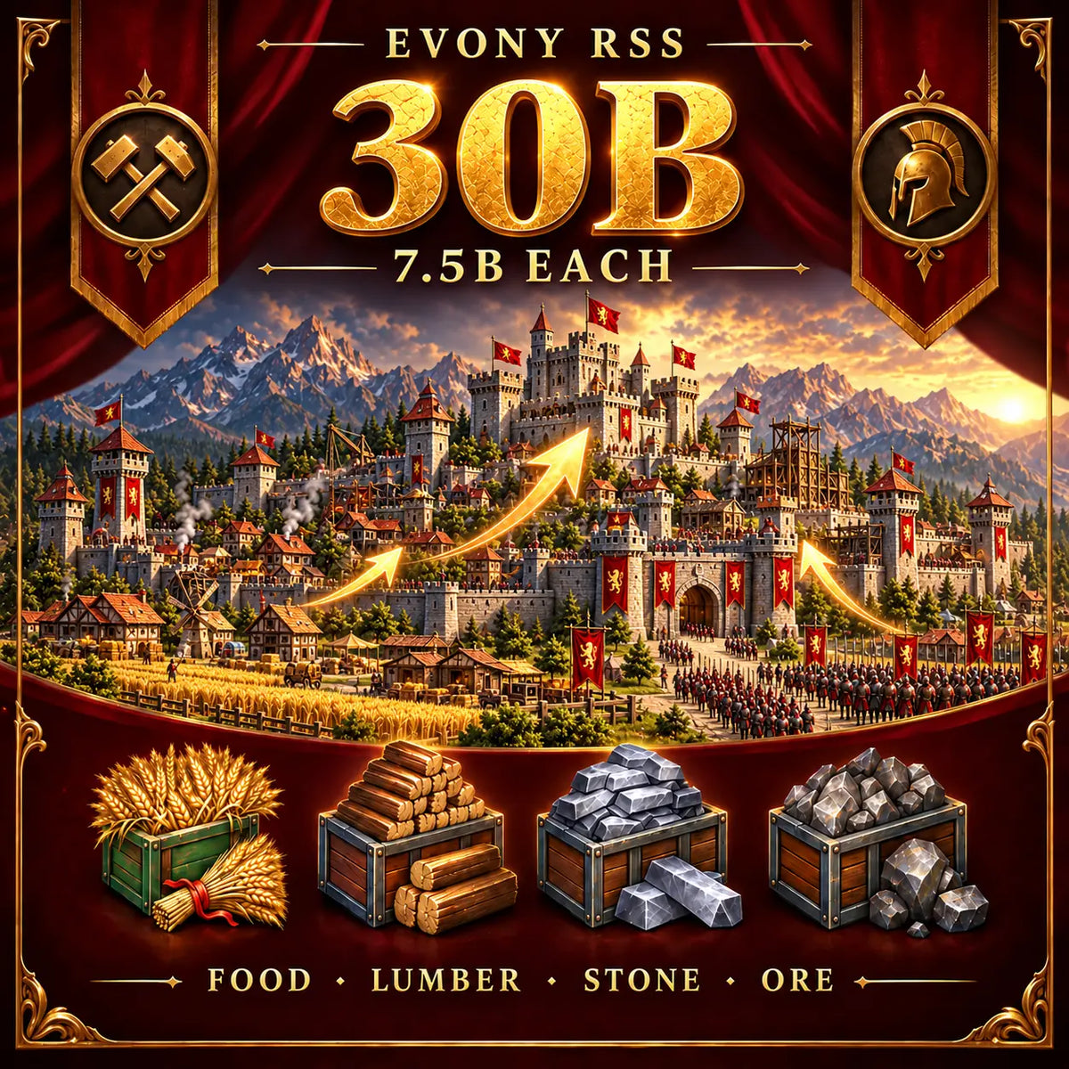 30B Evony RSS Package